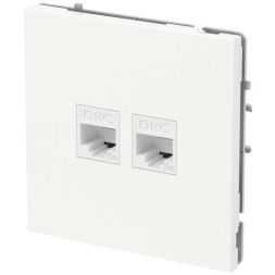 Розетка компьютерная 2-м KANT RJ45 кат.5E без шторки бел. магнолия DKC 7000664