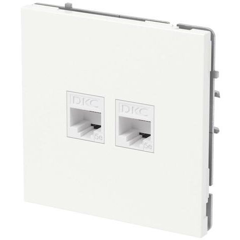 Розетка компьютерная 2-м KANT RJ45 кат.5E без шторки бел. магнолия DKC 7000664
