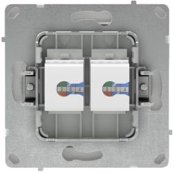 Розетка компьютерная 2-м KANT RJ45 кат.5E без шторки бел. магнолия DKC 7000664