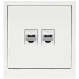 Розетка компьютерная 2-м KANT RJ45 кат.5E без шторки бел. магнолия DKC 7000664