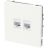 Розетка компьютерная 2-м KANT RJ45 кат.5E без шторки бел. магнолия DKC 7000664