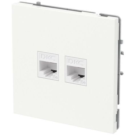 Розетка компьютерная 2-м KANT RJ45 кат.5E без шторки бел. магнолия DKC 7000664