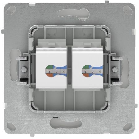 Розетка компьютерная 2-м KANT RJ45 кат.5E без шторки бел. магнолия DKC 7000664