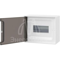 Щиток 8 мод. настенный FRAME с тонированной дверцей с 2 шинами PEN на 6 и 8 отв. бел. DKC F08W1WD