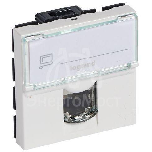 Розетка компьютерная 1-м СП Mosaic 2мод. RJ45 UTP 6 Leg 076564