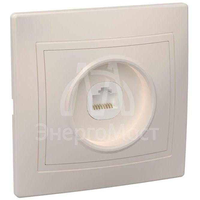 Розетка компьютерная 1-м СП Кварта РК10-ККм IP20 крем. IEK EKK10-K33-DM