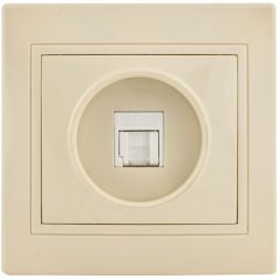 Розетка компьютерная 1-м СП Кварта РК10-ККм IP20 крем. IEK EKK10-K33-DM