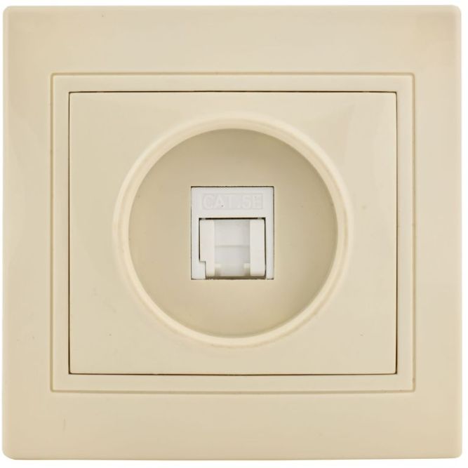 Розетка компьютерная 1-м СП Кварта РК10-ККм IP20 крем. IEK EKK10-K33-DM