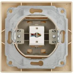 Розетка компьютерная 1-м СП Кварта РК10-ККм IP20 крем. IEK EKK10-K33-DM