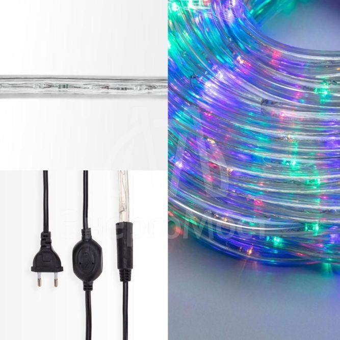 Шнур светодиодный Дюралайт фиксинг 2Вт 24LED/м мульти (RYGB) 20м Neon-Night 121-329-20