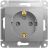 Механизм розетки 1-м СП Glossa 16А защ. шторки с заземл. алюм. SchE GSL000345