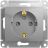 Механизм розетки 1-м СП Glossa 16А защ. шторки с заземл. алюм. SchE GSL000345