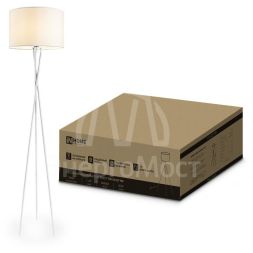 Светильник ТНО 04-Е27-NW 230В торшер напольный под лампу беж. абажур/бел. тренога IN HOME 4690612059563