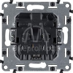 Механизм розетки 1-м СП Valena Allure 16А IP2X 250В 2К+З с лиц. панелью безвинт. зажимы алюм. Leg 753921