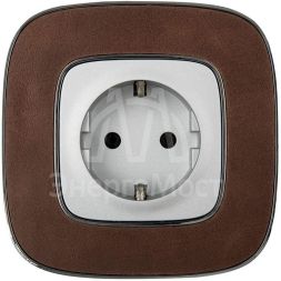 Механизм розетки 1-м СП Valena Allure 16А IP2X 250В 2К+З с лиц. панелью безвинт. зажимы алюм. Leg 753921