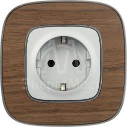 Механизм розетки 1-м СП Valena Allure 16А IP2X 250В 2К+З с лиц. панелью безвинт. зажимы алюм. Leg 753921