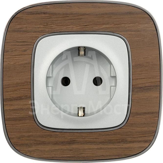 Механизм розетки 1-м СП Valena Allure 16А IP2X 250В 2К+З с лиц. панелью безвинт. зажимы алюм. Leg 753921