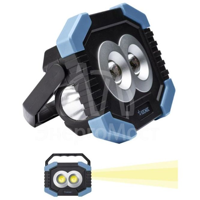 Фонарь-светильник 4ВтCOBLED+1ВтLED 2 линзы 3xAA корпус ABS-пластик рабочая серия КОСМОС KOS702B