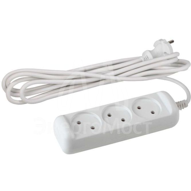 Удлинитель U-3-5m 3х5м без зазeмл. ПВС 2х1 10А ЭРА Б0028356