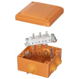 Коробка ответвительная FS 100х100х50мм 5р 450В 10А 6кв.мм с каб. вводами и клеммн. IP55 пластик. DKC FSB11506
