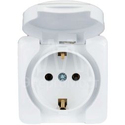 Розетка 1-м ОП с крышкой VIOLA с заземл. бел. LEZARD 751-0200-123