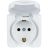 Розетка 1-м ОП с крышкой VIOLA с заземл. бел. LEZARD 751-0200-123