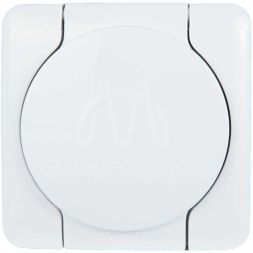 Розетка 1-м ОП с крышкой VIOLA с заземл. бел. LEZARD 751-0200-123