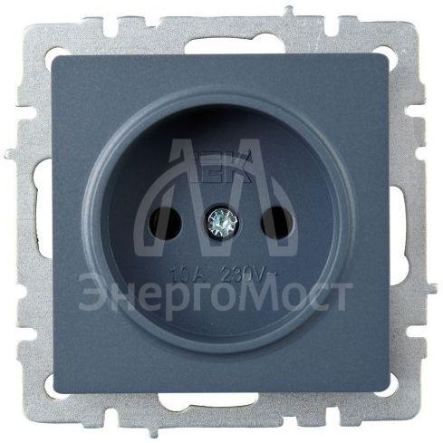 Розетка 1-м СП BRITE РС10-1-0-БрМ 10А без заземл. без защ. шторок маренго IEK BR-R10-10-K35