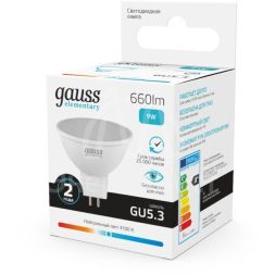 Лампа светодиодная Elementary MR16 GU5.3 9Вт 4100К Gauss 13529
