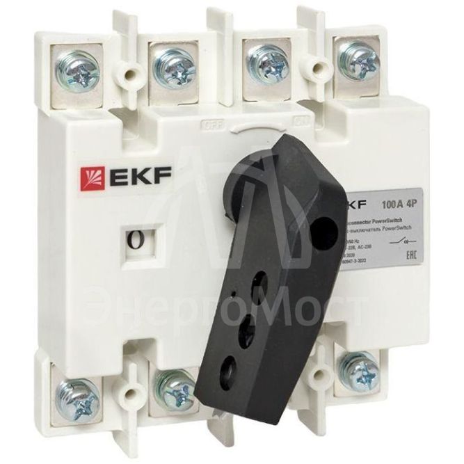 Рубильник-выключатель 4п 100А с рукояткой управления для прямой установки PowerSwitch EKF psds-100-4