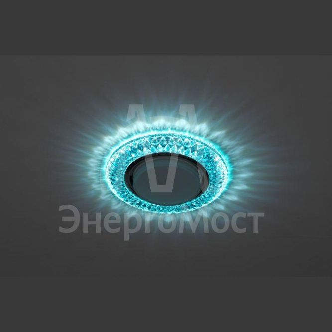 Светильник DK LD23 BL1/WH GX53 точечный; декор со светодиодной подсветкой голуб. ЭРА Б0029628
