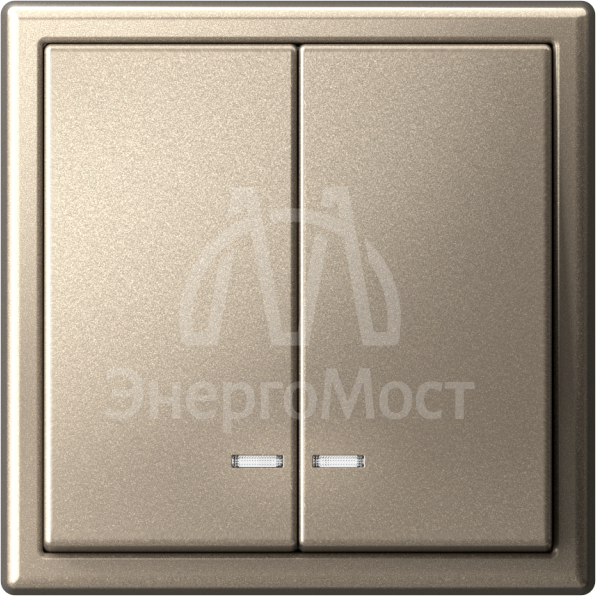 Выключатель 2-кл. ArtGallery (сх. 5а) 10AX с подсветкой механизм шампань SE GAL000553