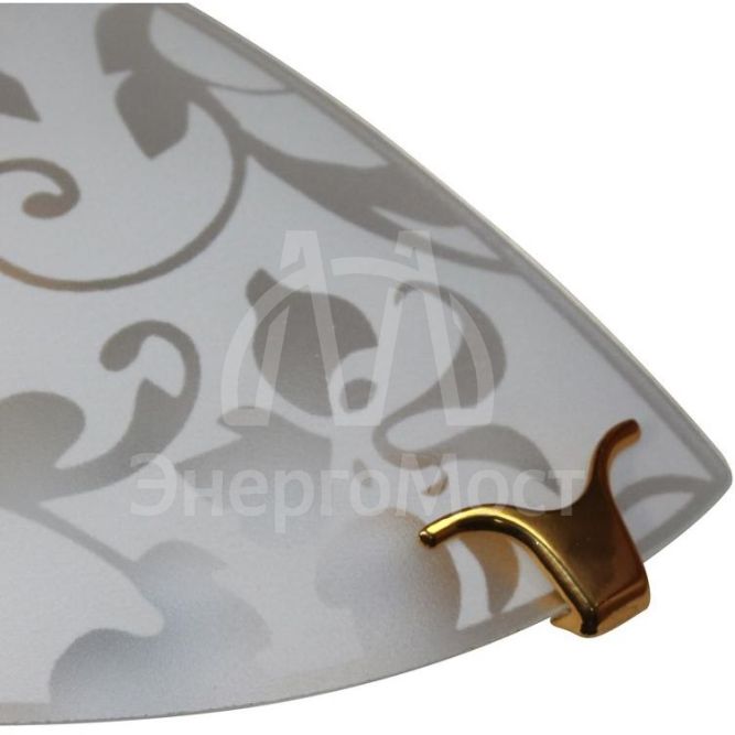 Светильник НББ 21-60 &amp;quot;Эрика&amp;quot; 300/2 М19 1х60Вт E27 IP20 матовый бел./клипса зол. (инд. упак.) Элетех 1005204376