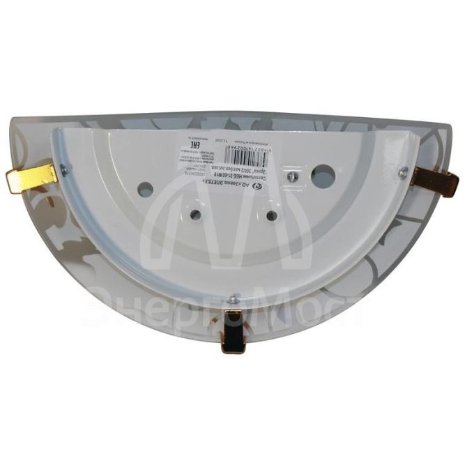 Светильник НББ 21-60 &amp;quot;Эрика&amp;quot; 300/2 М19 1х60Вт E27 IP20 матовый бел./клипса зол. (инд. упак.) Элетех 1005204376