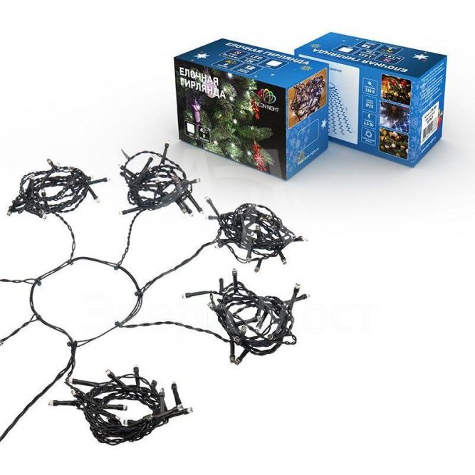 Гирлянда елочная с кольцом 7 нитей по 1.8м LED бел. не соединяется Neon-Night 235-085