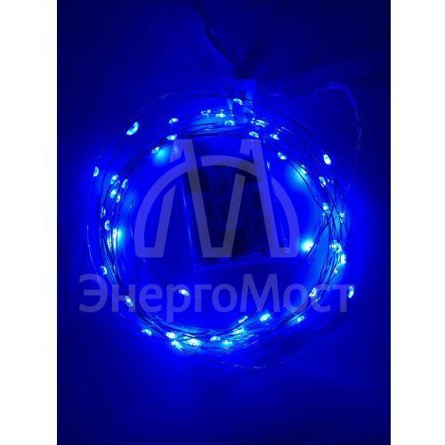 Гирлянда светодиодная &amp;quot;Нить&amp;quot; 5м 50LED син. свет АА ЭРА Б0047962