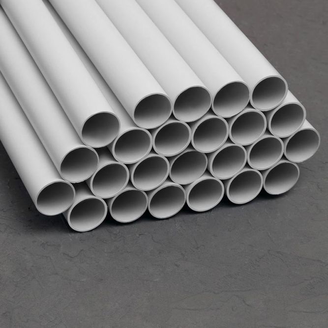 Труба гладкая ПВХ жесткая легкая d32мм сер. (дл.3м) TOKOV ELECTRIC TKE-THG-PVC-32-3-C06