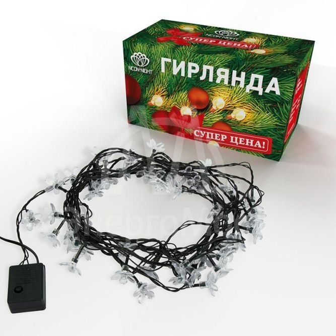 Гирлянда светодиодная &amp;quot;Цветы Сакуры&amp;quot; 50LED роз. 7м с контроллером Neon-Night 303-038