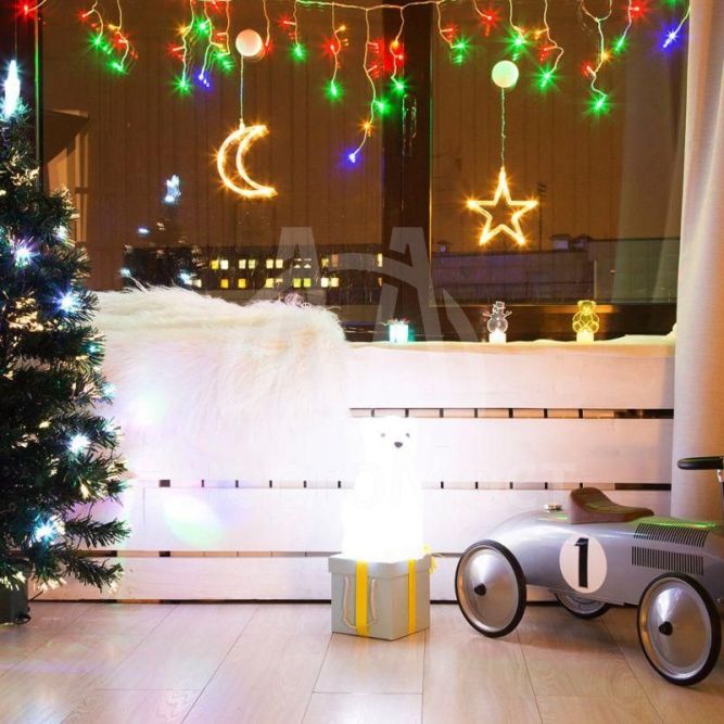 Фигура светодиод. &amp;quot;Месяц&amp;quot; на присоске (батарейки 3хААА в компл.) 8LED 185х145х10мм тепло-бел. 1Вт 4.5В IP20 NEON-NIGHT 501-014