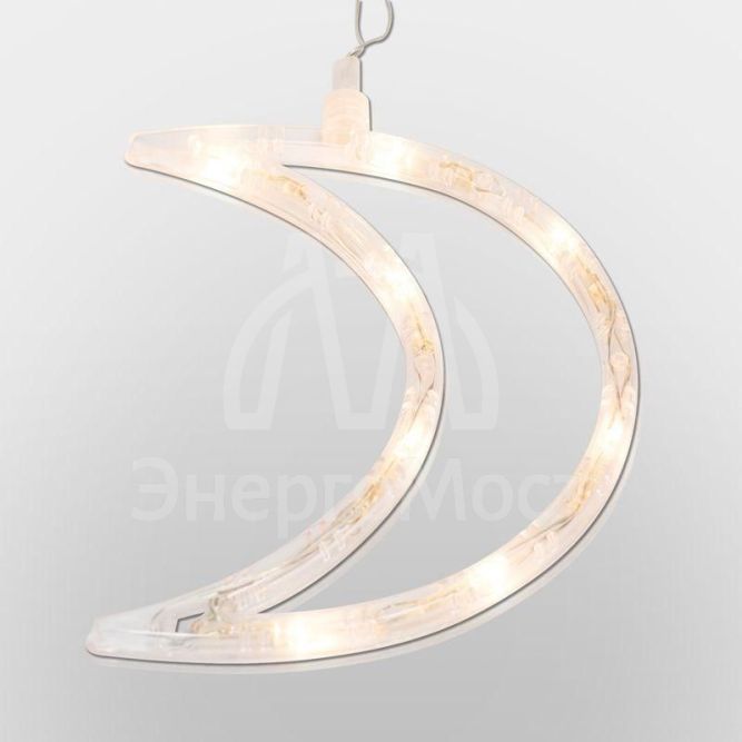 Фигура светодиод. &amp;quot;Месяц&amp;quot; на присоске (батарейки 3хААА в компл.) 8LED 185х145х10мм тепло-бел. 1Вт 4.5В IP20 NEON-NIGHT 501-014