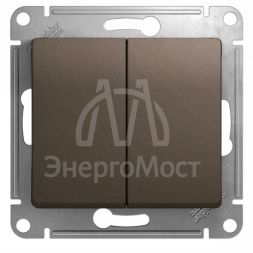 Механизм переключателя проходного 2-кл. СП Glossa 10А IP20 (сх. 6/2) 10AX шоколад. SchE GSL000865