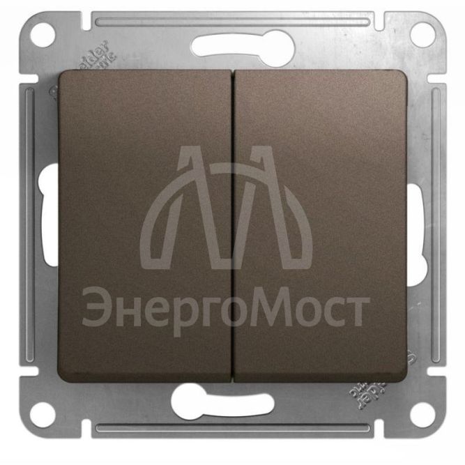 Механизм переключателя проходного 2-кл. СП Glossa 10А IP20 (сх. 6/2) 10AX шоколад. SchE GSL000865