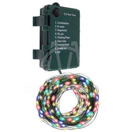Гирлянда &amp;quot;Роса&amp;quot; DC-G06-120M 120 RGB microLED 12.1м. 8реж. 3хAA ФАZА 5059610