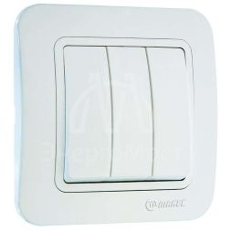 Выключатель 3-кл. СП Lillium 10А IP20 бел./бел. Makel 70091