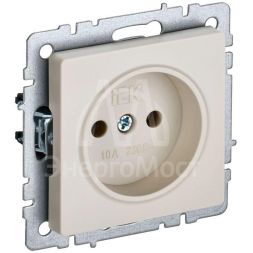 Розетка BRITE РС10-1-0-БрКр 10А без заземл. без защ. шторок беж. IEK BR-R10-10-K10