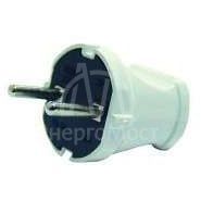 Вилка электрич. без заземл. бел. Makel 10001