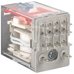 Реле промежуточное RPAt 22/4 5А 24В DC с кнопкой и мех. индикацией AVERES EKF rpat-22-4-24DC