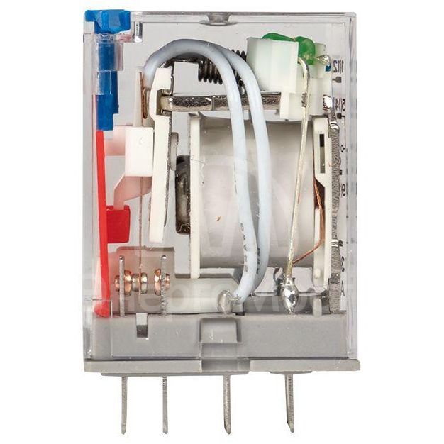 Реле промежуточное RPAt 22/4 5А 24В DC с кнопкой и мех. индикацией AVERES EKF rpat-22-4-24DC