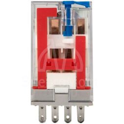 Реле промежуточное RPAt 22/4 5А 24В DC с кнопкой и мех. индикацией AVERES EKF rpat-22-4-24DC