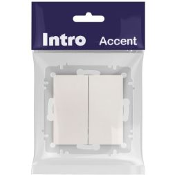 Выключатель 2-кл. СП Accent 6-104-06 10А IP20 250В AL/CU перламутр. Intro Б0063491